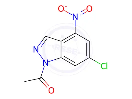 Chemical structure of 1-(6-Chloro-4-nitro-1H-indazol-1-yl)ethanone