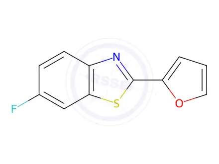 Chemical structure of Benzothiazole, 6-fluoro-2-(2-furanyl)-(9CI)