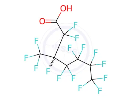 Chemical structure of Perfluoro-3-methylheptanoic acid