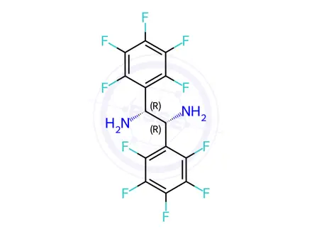 Chemical structure of (1R,2R)-1,2-bis(perfluorophenyl)ethane-1,2-diamine dihydrochloride