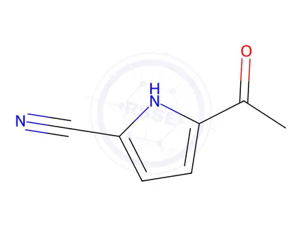 Chemical structure of Pyrrole-2-carbonitrile, 5-acetyl-(6CI,8CI)