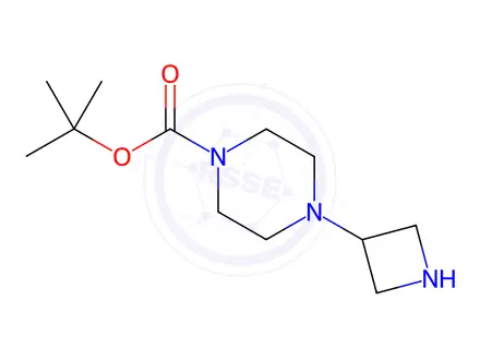 Chemical structure of TERT-BUTYL 4-(AZETIDIN-3-YL)PIPERAZINE-1-CARBOXYLATE DIHYDROCHLORIDE
