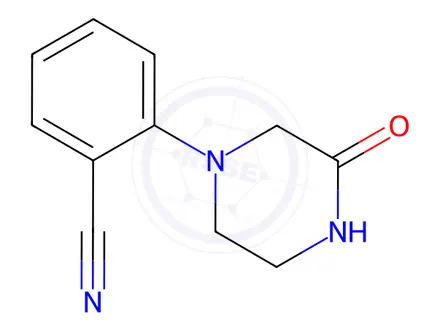 Chemical structure of Benzonitrile, 2-(3-oxo-1-piperazinyl)-