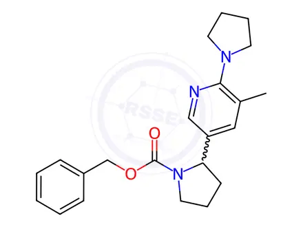 Chemical structure of Benzyl 2-(5-methyl-6-(pyrrolidin-1-yl)pyridin-3-yl)pyrrolidine-1-carboxylate