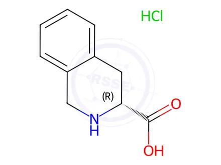 Chemical structure of (R)-1,2,3,4-Tetrahydroisoquinoline-3-carboxylic acid hydrochloride