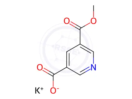 Chemical structure of 5-(Methoxycarbonyl)nicotinic Acid Potassium Salt