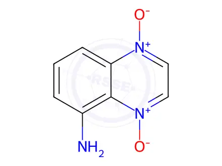 Chemical structure of Quinoxaline, 5-amino-, 1,4-dioxide (8CI)