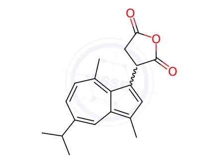 Chemical structure of 3,4-Dihydro-3-[3,8-dimethyl-5-(1-methylethyl)azulen-1-yl]-2,5-furandione