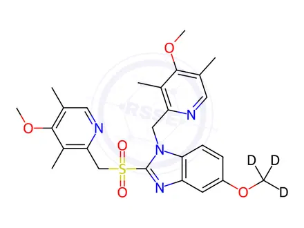 Chemical structure of N-(4-Methoxy-3,5-dimethyl-2-pyridinyl)methyl Omeprazole-d3 Sulfone