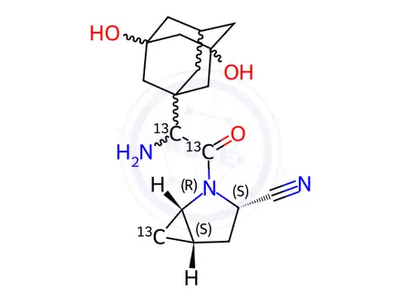Chemical structure of Hydroxy Saxagliptin-13C3