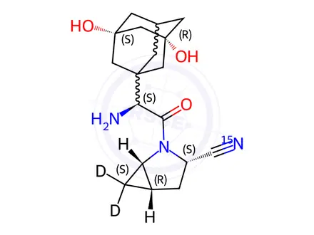 Chemical structure of 5-Hydroxy Saxagliptin-15N,d2 Hydrochloride