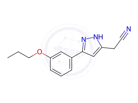 Chemical structure of 2-(5-(3-Propoxyphenyl)-1H-pyrazol-3-yl)acetonitrile