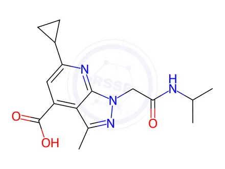 Chemical structure of 6-Cyclopropyl-1-(2-(isopropylamino)-2-oxoethyl)-3-methyl-1h-pyrazolo[3,4-b]pyridine-4-carboxylic acid