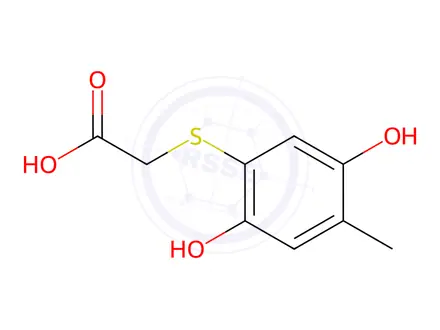 Chemical structure of Acetic acid, [(2,5-dihydroxy-4-methylphenyl)thio]-(9CI)