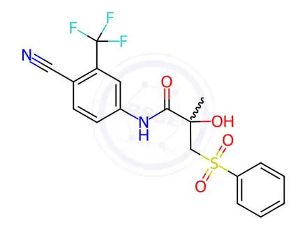 Chemical structure of Bicalutamide EP Impurity A (Desfluoro Bicalutamide)