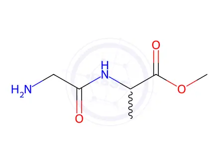 Chemical structure of Alanine, glycyl-, methyl ester (9CI)