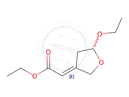 Chemical structure of Acetic acid, (5-ethoxydihydro-3(2H)-furanylidene)-, ethyl ester, (E)-(9CI)