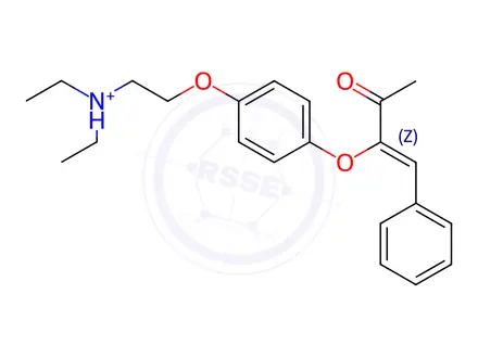 Chemical structure of 3-BUTEN-2-ONE, 3-(4-(2-(DIETHYLAMINO)ETHOXY)PHENOXY)-4-PHENYL-, CITRAT E (1:1), (