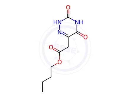 Chemical structure of butyl (3,5-dioxo-2,3,4,5-tetrahydro-1,2,4-triazin-6-yl)acetate