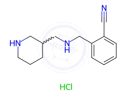 Chemical structure of 2-{[(Piperidin-3-ylMethyl)-aMino]-Methyl}-benzonitrile hydrochloride