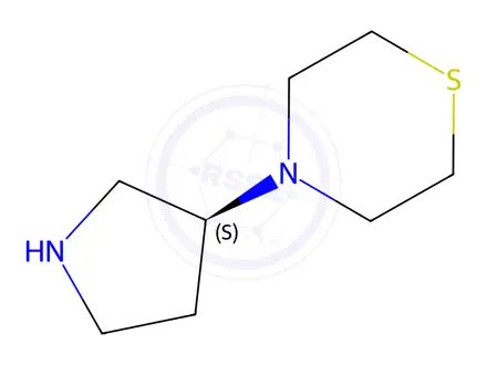 Chemical structure of (S)-4-(Pyrrolidin-3-yl)thiomorpholine dihydrochloride