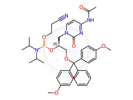 Chemical structure of Phosphoramidites Impurity 109 (GNA-S-C(Ac) Phosphoramidite)