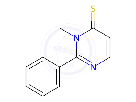 Chemical structure of 4(3H)-Pyrimidinethione, 3-methyl-2-phenyl-