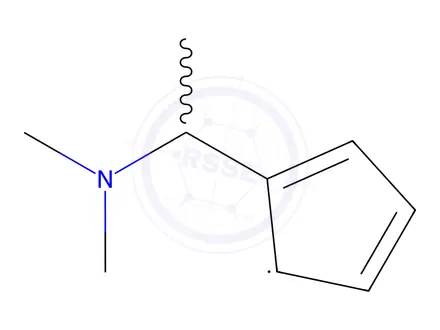 Chemical structure of (+/-)-N,N-DIMETHYL-1-FERROCENYLETHYLAMINE