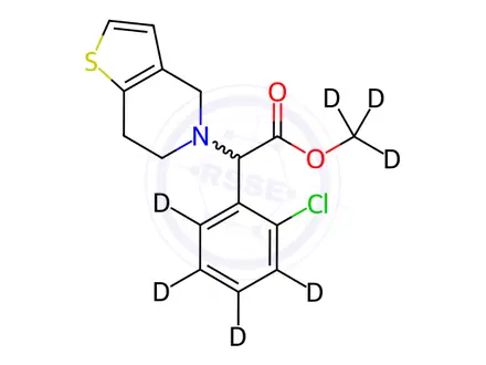 Chemical structure of rac Clopidogrel-d8 Hydrogen Sulfate (Major)