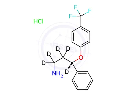 Chemical structure of Norfluoxetine-[D5] hydrochloride