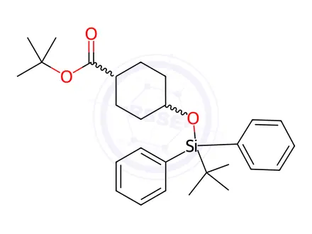 Chemical structure of tert-Butyl 4-((tert-butyldiphenylsilyl)oxy)cyclohexanecarboxylate