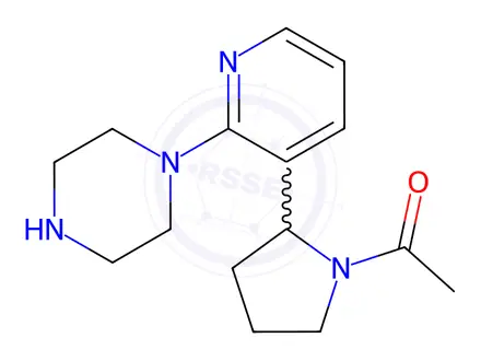 Chemical structure of 1-(2-(2-(Piperazin-1-yl)pyridin-3-yl)pyrrolidin-1-yl)ethanone