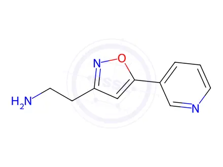 Chemical structure of 2-(5-(Pyridin-3-yl)isoxazol-3-yl)ethan-1-amine