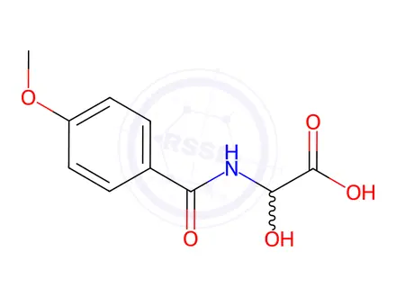 Chemical structure of Acetic acid, hydroxy[(4-methoxybenzoyl)amino]-(9CI)