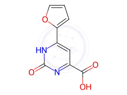 Chemical structure of 6-(Furan-2-yl)-2-hydroxypyrimidine-4-carboxylic acid