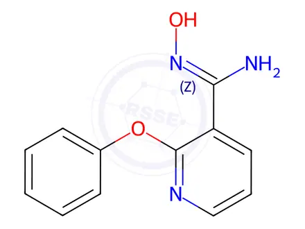 Chemical structure of N’-hydroxy-2-phenoxypyridine-3-carboximidamide