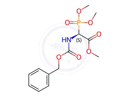 Chemical structure of Acetic acid, (diMethoxyphosphinyl)[[(phenylMethoxy)carbonyl]aMino]-, Methyl ester, (S)-(9CI)