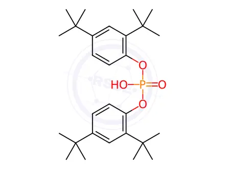Chemical structure of Bis(2,4-di-tert-butylphenyl)phosphate