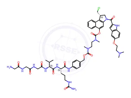 Chemical structure of G3-VC-PAB-DMEA-Duocarmycin DM