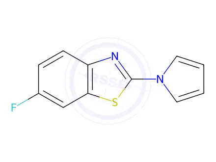 Chemical structure of Benzothiazole, 6-fluoro-2-(1H-pyrrol-1-yl)-(9CI)