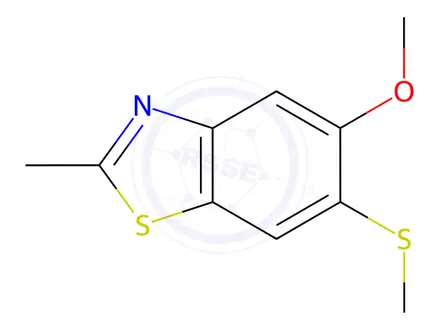 Chemical structure of Benzothiazole, 5-methoxy-2-methyl-6-(methylthio)-(9CI)