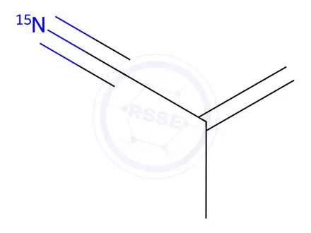 Chemical structure of Methacrylonitrile-15N (stabilized with hydroquinone monomethyl ether)