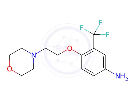 Chemical structure of 4-[2-(4-Morpholinyl)ethoxy]-3-(trifluoromethyl)-phenylamine Dihydrochloride