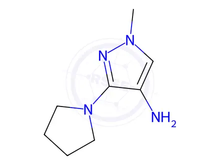 Chemical structure of 1-methyl-3-pyrrolidin-1-yl-1H-pyrazol-4-amine