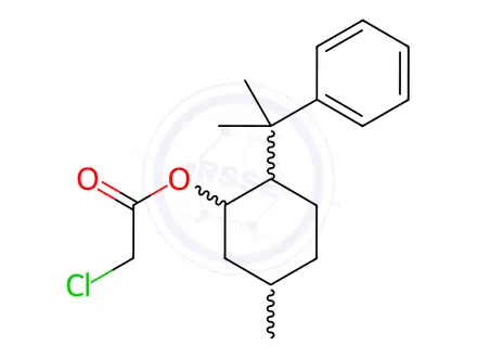 Chemical structure of Acetic acid, chloro-, 5-methyl-2-(1-methyl-1-phenylethyl)cyclohexyl ester, 1S-(1.alpha.,2.beta.,5.beta.)-