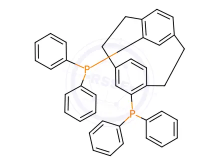 Chemical structure of (R)-(-)-4,12-Bis(diphenylphosphino)[2.2]paracyclophane(1,5-cyclooctadiene)rhodium(I) tetrafluoroborate