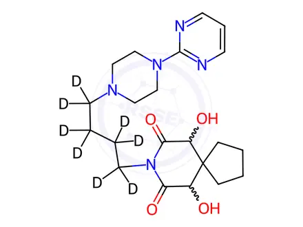 Chemical structure of 6,10-Dihydroxy Buspirone-d8