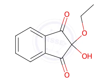 Chemical structure of 1H-Indene-1,3(2H)-dione,2-ethoxy-2-hydroxy-(9CI)