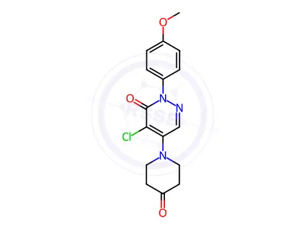 Chemical structure of 4-Chloro-2-(4-methoxyphenyl)-5-(4-oxopiperidin-1-yl)pyridazin-3(2H)-one