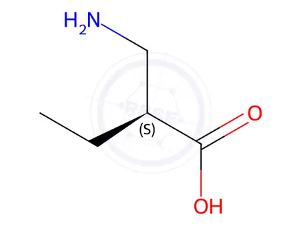 Chemical structure of (S)-2-(Aminomethyl)butanoic acid